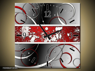 Moderní obraz s hodinami 30x30 cm jednodílný