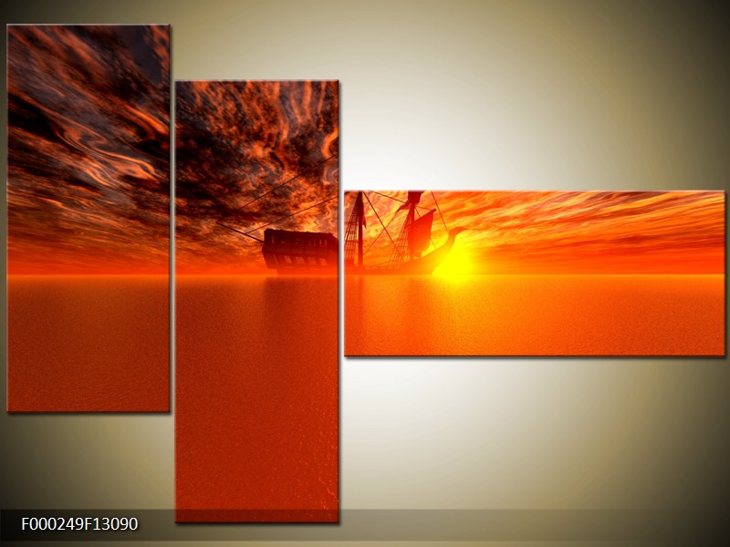 Vícedílný moderní obraz na stěnu, třídílný 130x90 cm