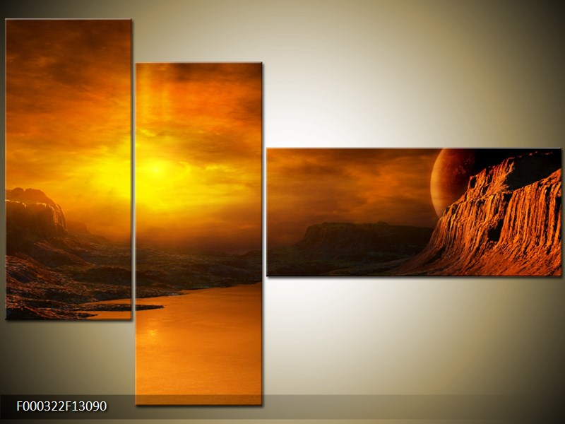 Vícedílný moderní obraz na stěnu, třídílný 130x90 cm