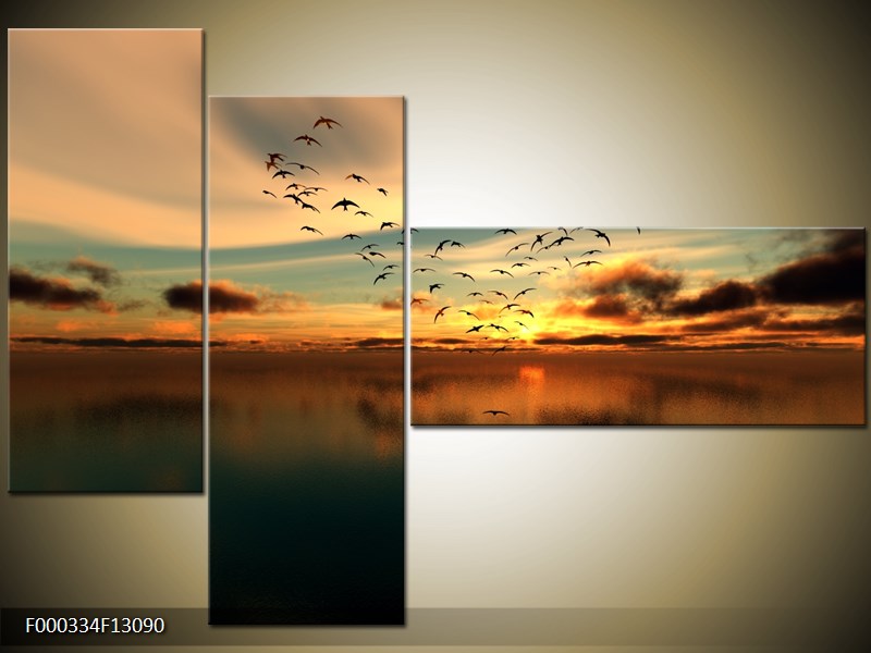Vícedílný moderní obraz na stěnu, třídílný 130x90 cm