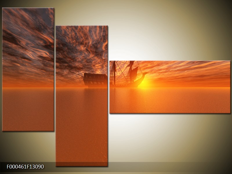 Vícedílný moderní obraz na stěnu, třídílný 130x90 cm