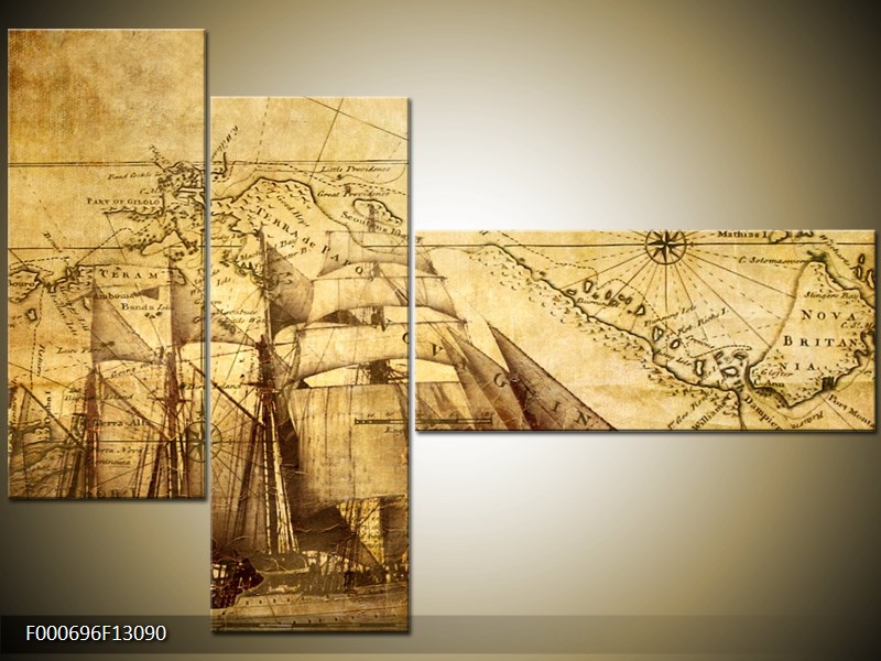 Vícedílný moderní obraz na stěnu, třídílný 130x90 cm