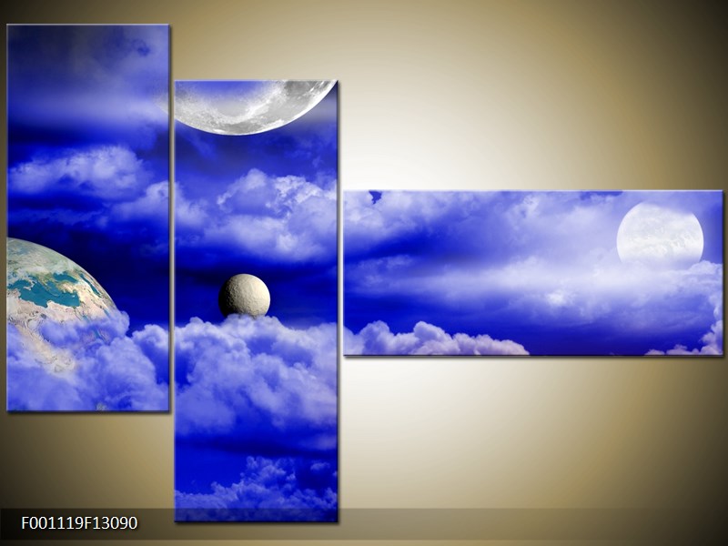Vícedílný moderní obraz na stěnu, třídílný 130x90 cm