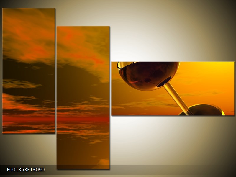 Vícedílný moderní obraz na stěnu, třídílný 130x90 cm
