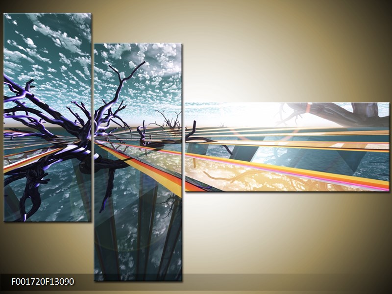 Vícedílný moderní obraz na stěnu, třídílný 130x90 cm
