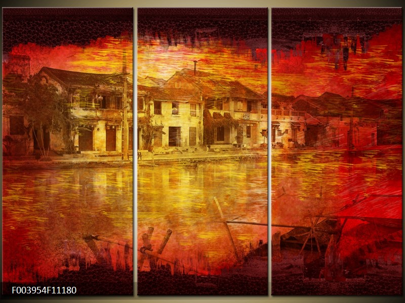 Vícedílný moderní obraz na stěnu, třídílný 111x80 cm
