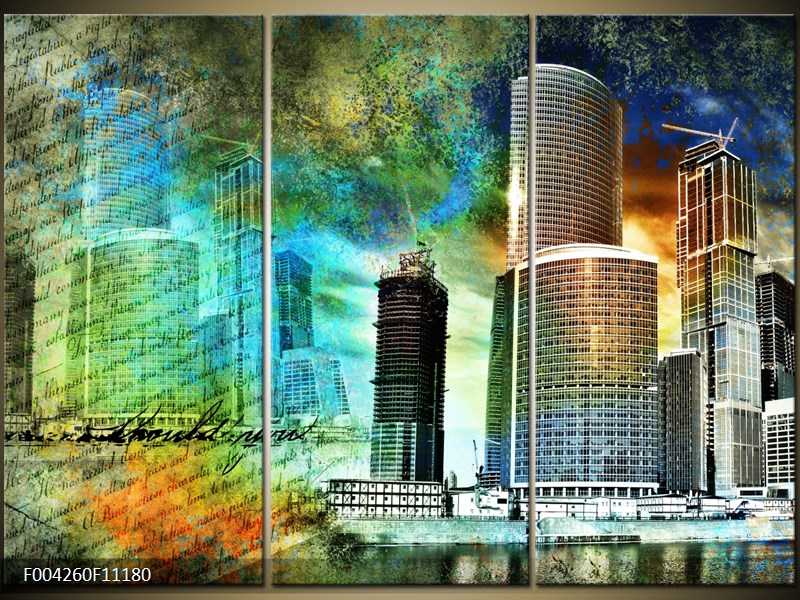Vícedílný moderní obraz na stěnu, třídílný 111x80 cm