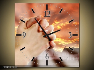 Moderní obraz s hodinami 30x30 cm jednodílný