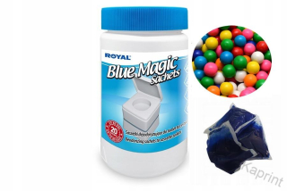 Blue Magic Aut Sachets BUBBLE GUM v dóze 20ks kapsle do chemického WC